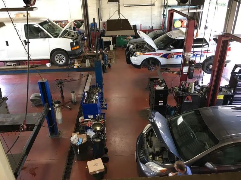 The York Auto repair shop floor